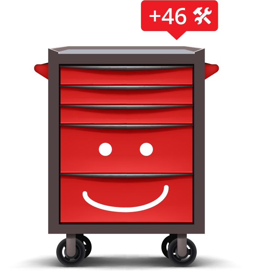 Dein digitaler Werkzeugschrank jetzt mit größerem Sortiment Glücklicher Werkzeugschrank mit größerem Sortiment