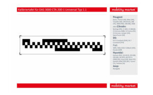 Zusatzbild 1 Kalibriertafel für BOSCH DAS 3000 CTA 200-1: Universal Typ 1.1