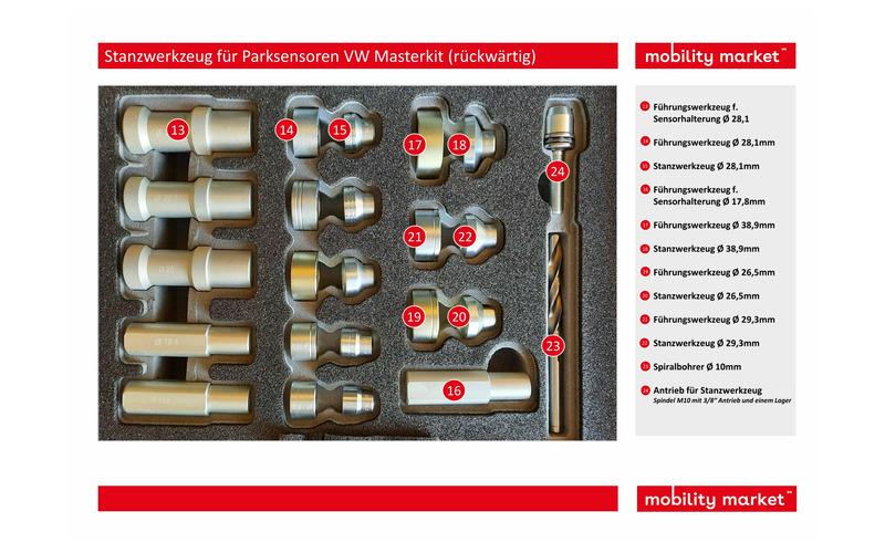 Zusatzbild 2 Stanzwerkzeug für Parksensoren VW Masterkit (rückwärtig)