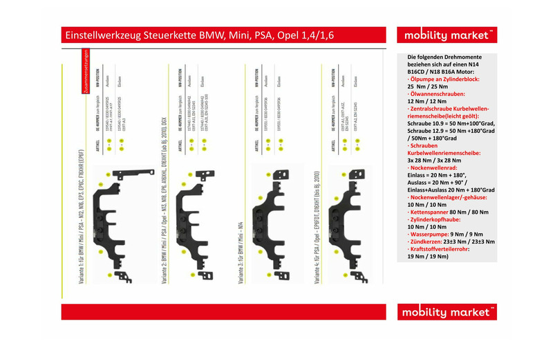 Zusatzbild 3 Einstellwerkzeug Steuerkette BMW, Mini, PSA, Opel 1,4/1,6