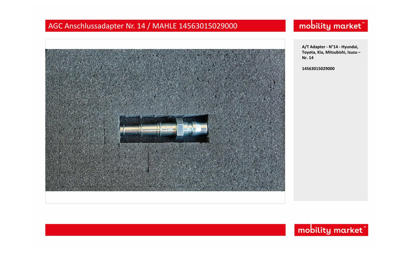 Zusatzbild 1 MAHLE Brain Bee AGC Anschlussadapter Nr. 14 14563015029000